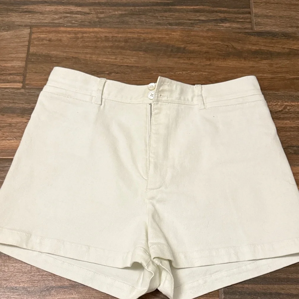 Rebecca Taylor High Waist Cream Shorts - Picture 1 of 3